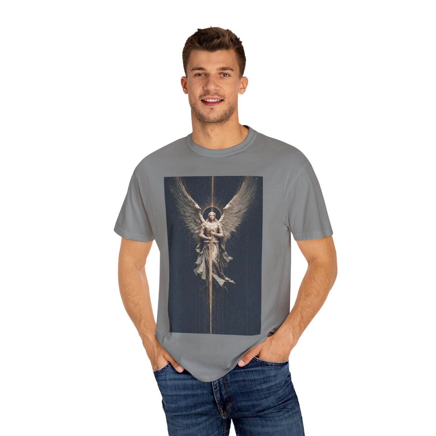 Angel Protector Graphic T-Shirt, Spiritual Shirt for Meditation, Unisex Tee for Festivities, Gift for Believers, Casual Wear