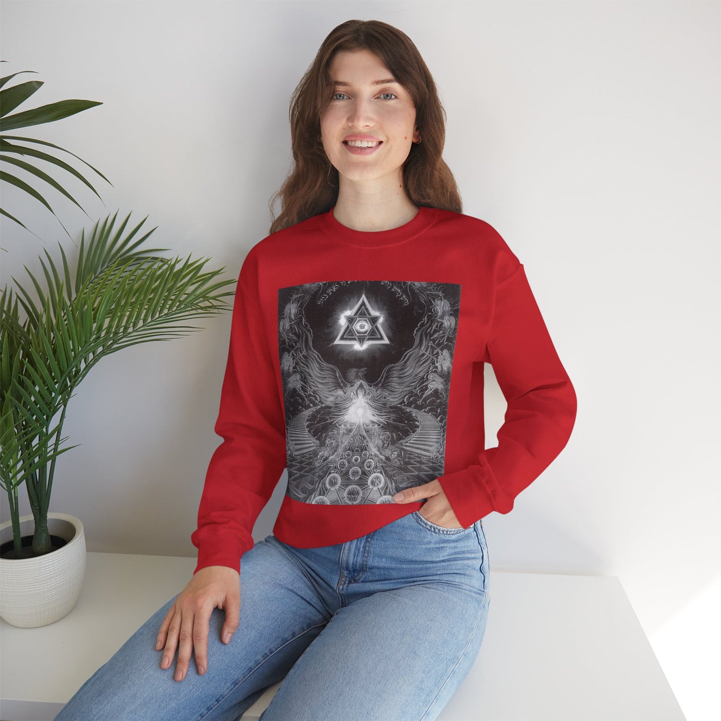 Cosmic Vibes Crewneck Sweatshirt, Unisex Graphic Sweater, Spiritual Gift, Astrology Apparel, Festival Wear, Comfort Fashion