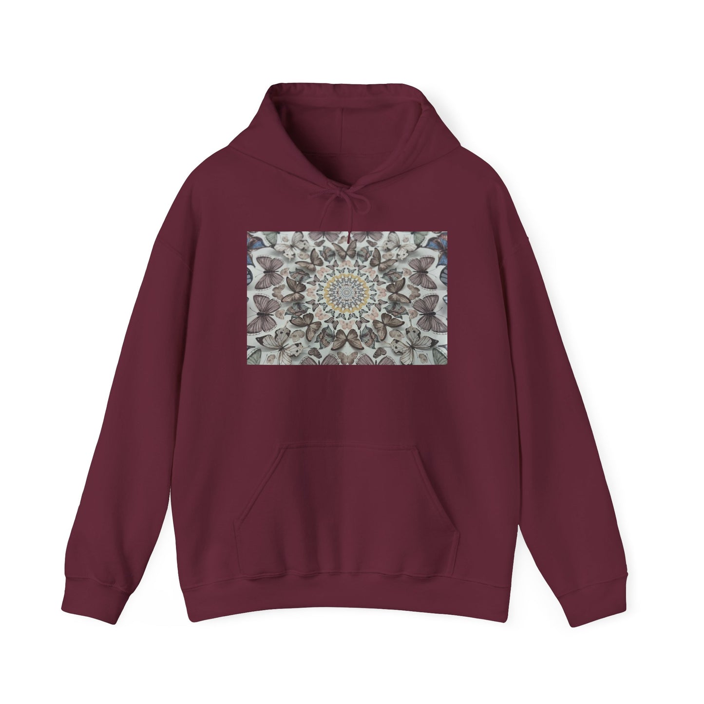 Butterfly Mandala Hoodie, Cozy Sweatshirt, Unisex Hooded Sweatshirt, Festival Wear, Gift for Yogis, Casual Layering