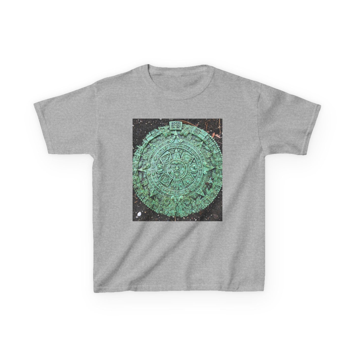 Aztec Calendar Kids Tee, Fun Kids Shirt, Historical Theme T-Shirt, Gift for Young Explorers, Black Cotton Tee for Special Occasions