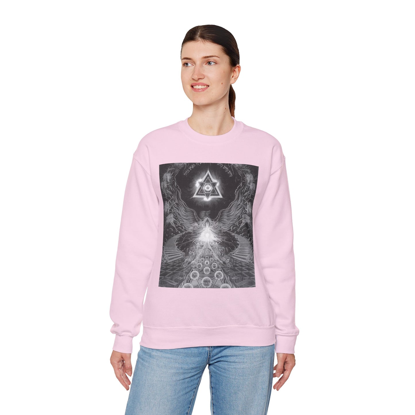 Cosmic Vibes Crewneck Sweatshirt, Unisex Graphic Sweater, Spiritual Gift, Astrology Apparel, Festival Wear, Comfort Fashion