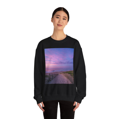 Sunrise Beach Moon Purple Clouds Sweatshirt