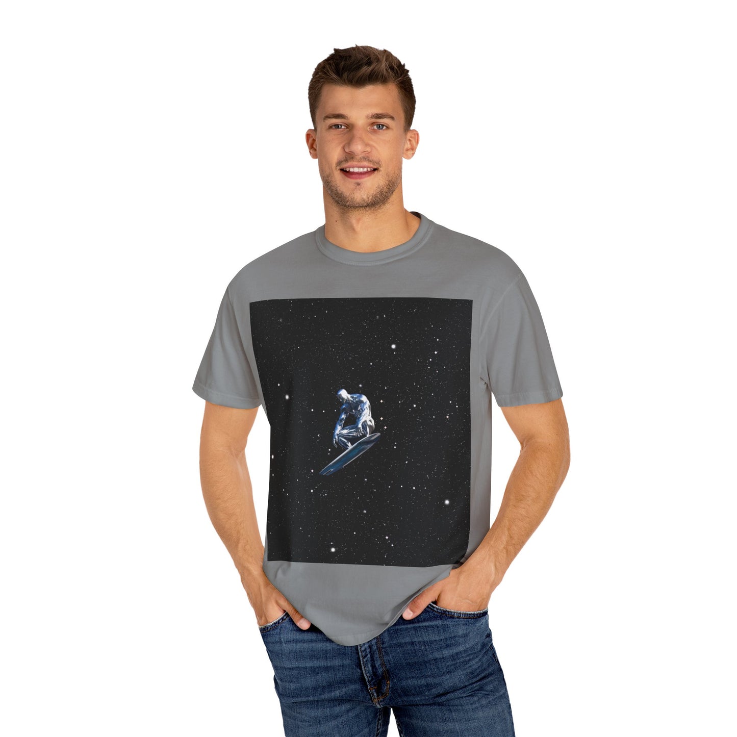 Space Travel Unisex T-Shirt - Silver Surfer Arrives