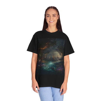 Enchanted Forest Unisex T-shirt, Cozy Casual Wear, Nature Lover Gift, Fantasy Graphic Tee, Unique Outdoor Adventure Shirt